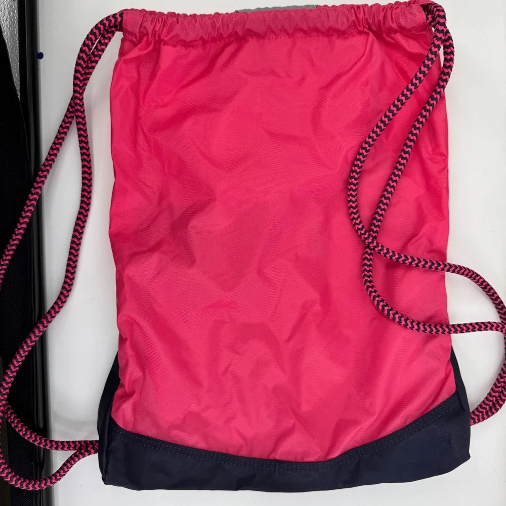 Nike Drawstring Colorblock‎ Bag Pink Gray Navy Lightweight Nylon